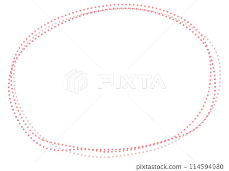Pink hand drawn line ellipse overlap frame 114594980