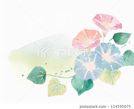 水彩牽牛花插畫生成AI 114595075