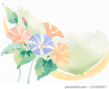 水彩牽牛花插畫生成AI 114595077