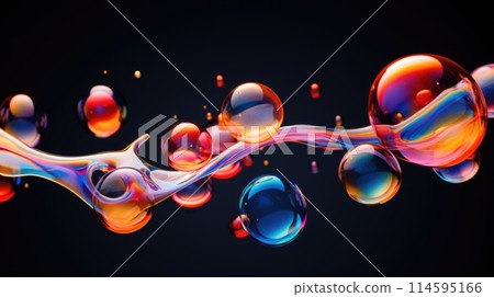 background with colorful and vibrant bubbles, ai background with colorful and vibrant bubbles, ai 114595166