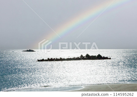 A rainbow over the ocean A rainbow over the ocean 114595262