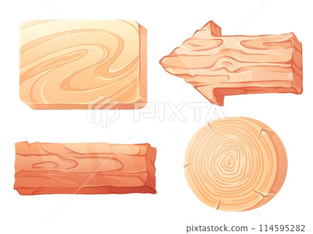 Wooden signboard rectangular, round and of arrow. Wooden signboard rectangular, round and of arrow. 114595282