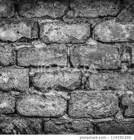 Wall made of concrete blocks 114595309