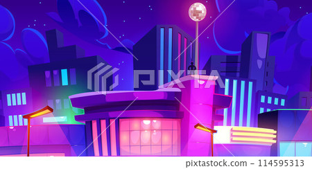 Silhouette of man on roof of skyscraper at night Silhouette of man on roof of skyscraper at night 114595313