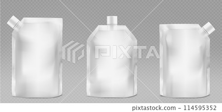 3D pouch bags set on transparent background 3D pouch bags set on transparent background 114595352