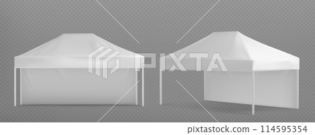 White event tent mockup. Marquee canopy stand 114595354