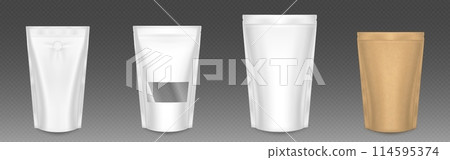 White food pouch bag. Plastic doypack mock up 114595374