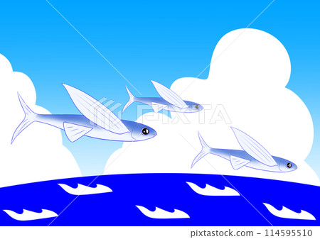 飛魚夏日大海夏日問候背景 飛魚夏日大海夏日問候背景 114595510