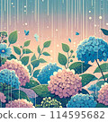 Hydrangea in the rain 114595682