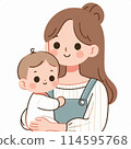 一位抱著嬰兒的母親 114595768