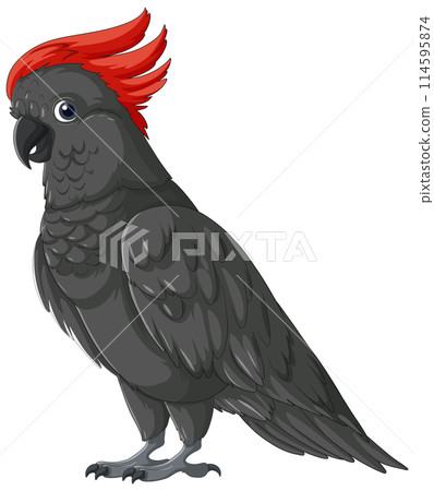 Colorful Red-Crested Parrot Illustration Colorful Red-Crested Parrot Illustration 114595874