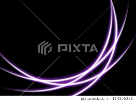 發光的紫色抽象波浪線背景 114596338