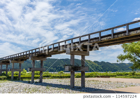 View of the swollen Oi River from Horai Bridge 114597224