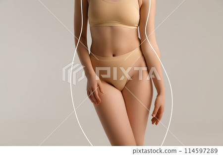 Body Shaping Spa And Slimming. Closeup cropped of 114597289