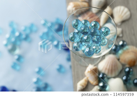 夏季圖彈珠貝殼池畔 114597359