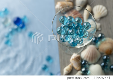 夏季圖彈珠貝殼池畔 114597361
