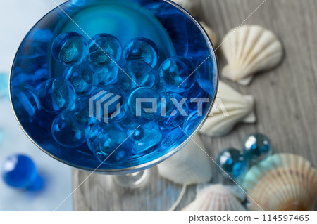 夏季圖像彈珠貝殼池畔藍色夏威夷 114597465