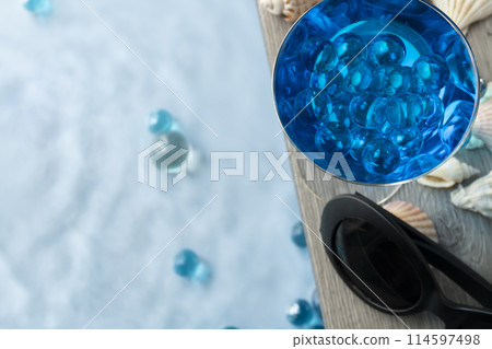 夏季圖像彈珠貝殼池畔藍色夏威夷 114597498