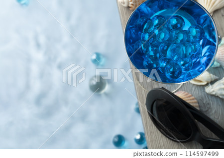 夏季圖像彈珠貝殼池畔藍色夏威夷 114597499
