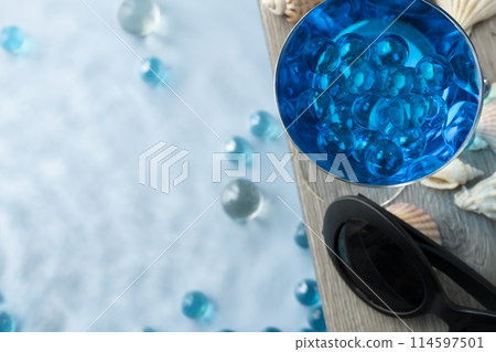 夏季圖像彈珠貝殼池畔藍色夏威夷 114597501