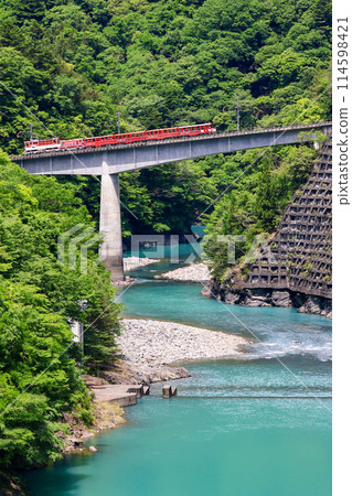 Abt train runs on steep slope 114598421