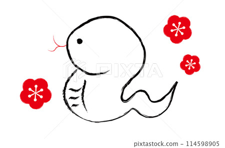 Snake drawn with a brush 114598905