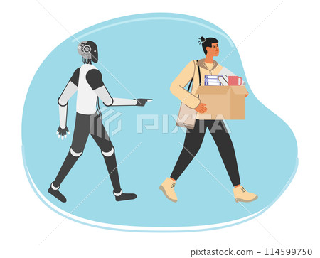 AI Robot People Unemployment Job loss Work problem AI Robot People Unemployment Job loss Work problem 114599750