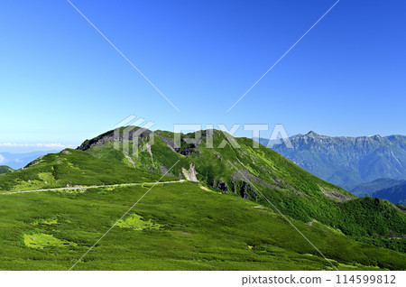 從Norikura山，山的早晨視圖 114599812