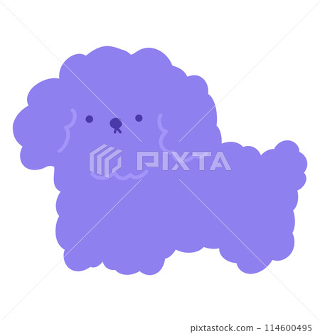 Cute Purple Poodle Cartoon illustration Kawaii Poodle Cute Poodle Sticker Cute Dog Cartoon 114600495