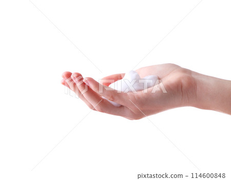Washing hands isolated on a white background Washing hands isolated on a white background 114600848