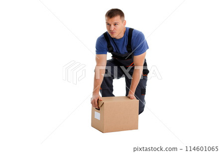 Specialist courier delivery service carries boxes Specialist courier delivery service carries boxes 114601065