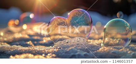Heart-Shaped Bubbles in Neon Lights 114601357