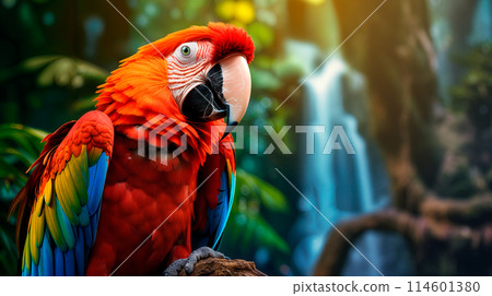 Amazon red macaw parrot 114601380