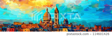 Abstract Dawn Over Parisian Roofs Abstract Dawn Over Parisian Roofs 114601426