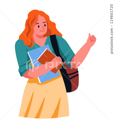 Student Carrying Books Smiling 114601720