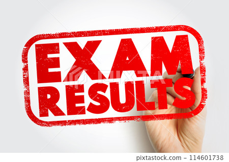 Exam Results text stamp, concept background Exam Results text stamp, concept background 114601738
