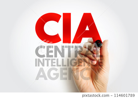 CIA - Central Intelligence Agency acronym text stamp, concept background 114601789