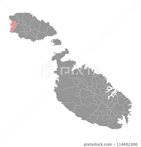 San Lawrenz District map, administrative division of Malta. Vector illustration. 114602806