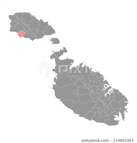 Munxar District map, administrative division of Malta. Vector illustration. 114602863