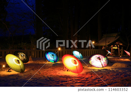 Snow scenery and illuminations in Hanamaki, Iwate Prefecture 114603352