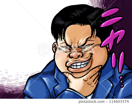Grinning fat man 114603374