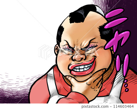 一位老婦人用手托著下巴微笑的插圖 一位老婦人用手托著下巴微笑的插圖 114603464