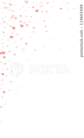 Heart confetti valentine overlay. Red hearts scattered on white background. Joyfull heart confetti vector illustration Heart confetti valentine overlay. Red hearts scattered on white background. Joyfull heart confetti vector illustration 114603499