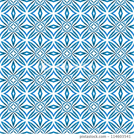 Chevron watercolor pattern. Blue sublime boho chic summer design. Green geometric chevron watercolor border. Textile ready sightly print, swimwear fabric, wallpaper, wrapping. Chevron watercolor pattern. Blue sublime boho chic summer design. Green geometric chevron watercolor border. Textile ready sightly print, swimwear fabric, wallpaper, wrapping. 114603541