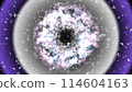Fantasy colorful energy shock wave explosion simulation.  114604163