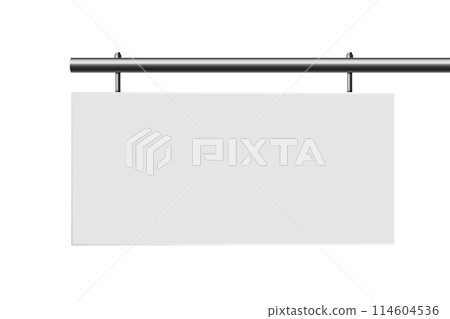 Blank sign board on a wall. Vector illustration 114604536