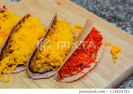 Thai Crispy Pancake (Kanom Buang) form street food in Thailand. 114604761