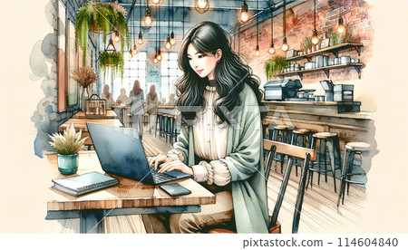 一個女人使用電腦 114604840
