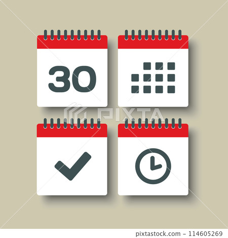 Icon page calendar - 30 day, agenda, timer, done 114605269