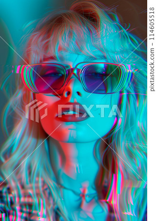 A woman with long blonde hair 114605518